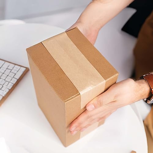 Miniatura 8 de ADHES - Cinta activada por agua de 2 pulgadas x 55 yardas, 3 rollos, cinta de papel kraft reforzada, ecológica, cinta adhesiva fuerte para embalaje,