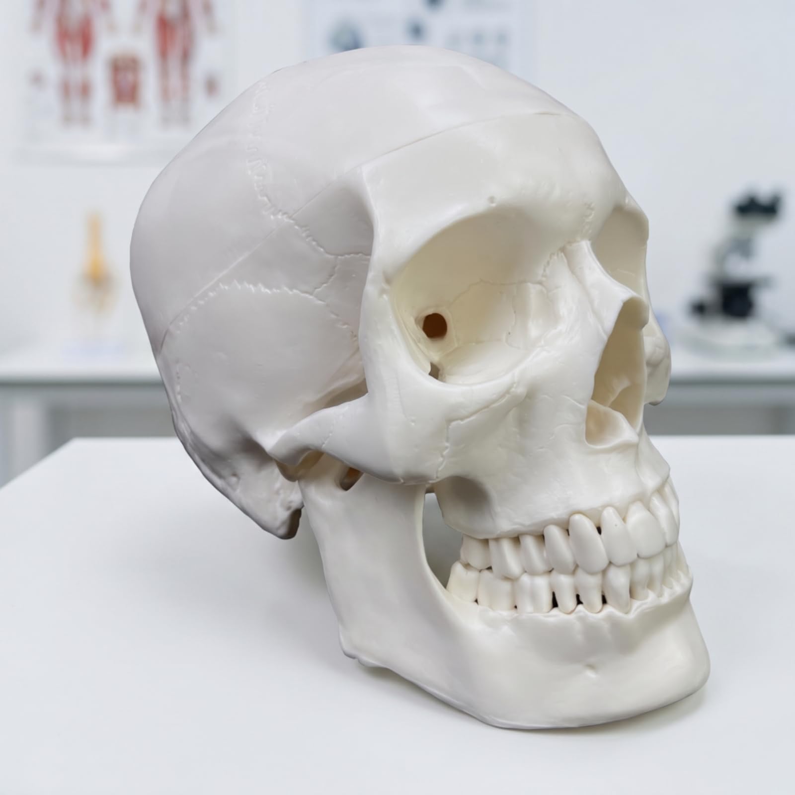 Testa Anatomica Umana Modello Cranico Modello Fisiologico Modello Didattico Modello Strutturale in PVC con Dettagli Ossei E Linee di Adatto a Studenti, style to 3