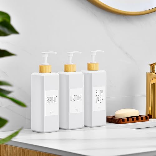 Miniatura 2 de VITVITI Dispensador de champú y acondicionador, dispensador de jabón de ducha recargable de 17 onzas montado en la pared, botellas de ducha de