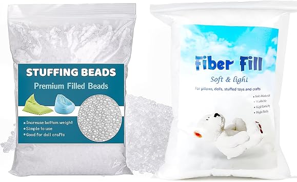 100g Polyester Fill, 300g/10.58oz Premium Stuffing Beads, Stuffing for Stuffed Animals, High Resilience Stuffing Fluff Fiberfill for Pillow Filling, Christmas Dolls DIY, and Home Decors Projects