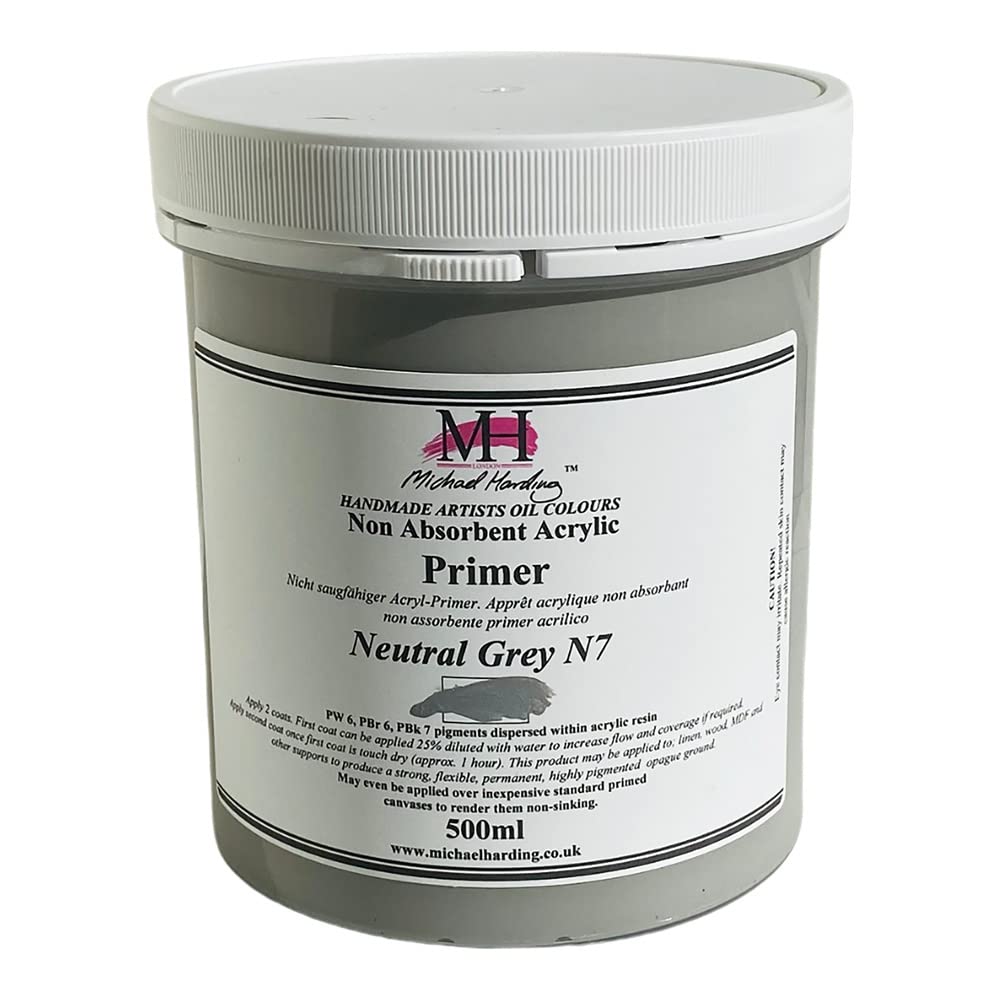 Michael Harding : Non-Absorbent Acrylic Primer : 500ml : Neutral Grey