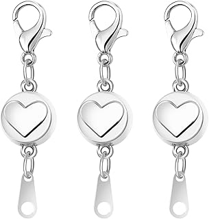 Sterling Silver Magnetic Clasps, S925 Jewelry Connectors, Magnetic Necklace Clasps and Closures,Gold and Silver Magnetic Clasp Converter for Jewelry Making Supplies (3silver)