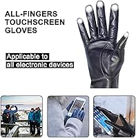 Vista 4 de Womens Long Leather Gloves Winter Touchscreen Opera Evening Dress Driving Gloves