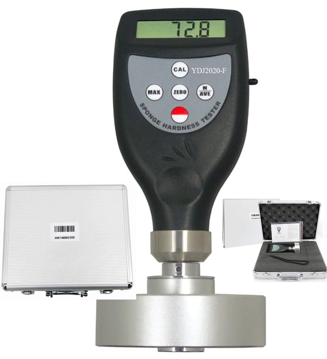 Shore F Hardness Tester Digital Sponge Foam Durometer Hardness Testing Equipment with Range 0~100HF for Sponge Soft Foam Pillow Polyurethane Rubber