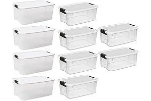 Sterilite Heavy-Duty Stackable Storage Containers with Clear Latch Lids