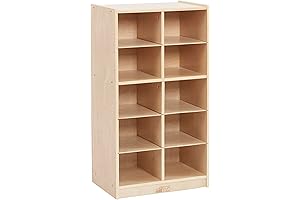 ECR4Kids 10 Cubby Mobile Tray Storage Cabinet - Ideal Classroom Furniture for Organized Learning Spaces