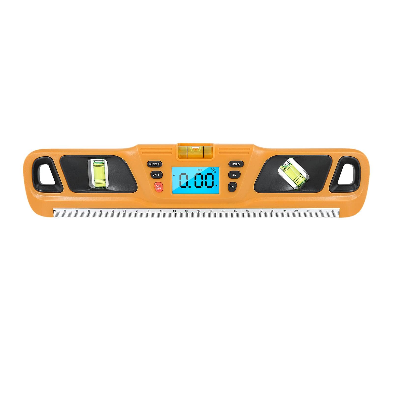 Neaxgeandx Yellow, 11.3X2.3x0.8 In 11 In Electronic Level Inclinometer With Magnets For Construction
