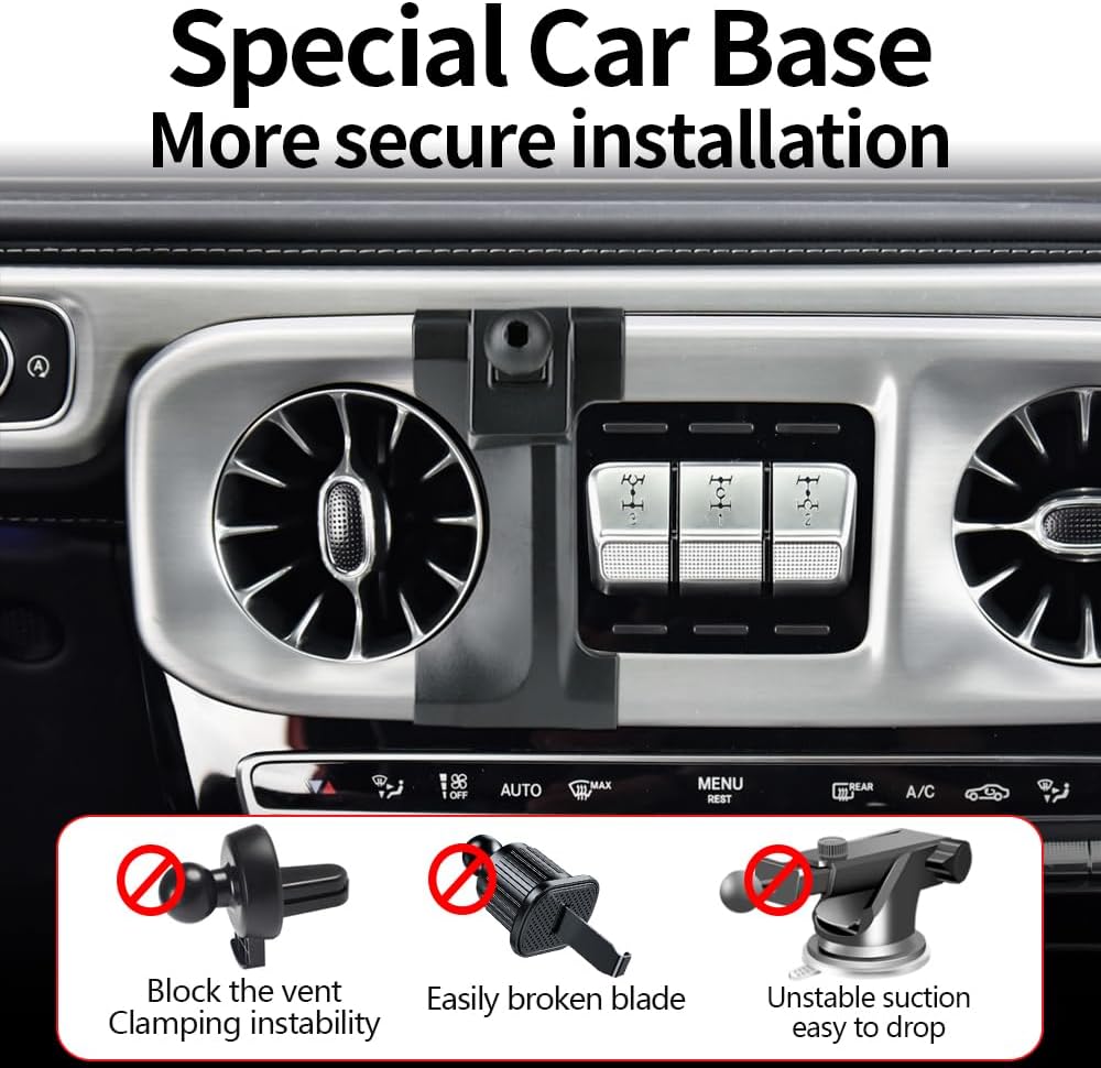 Car Phone Holder for Mercedes Benz G G-Class 2019-2024 AMG G63 G65 G55 G500 G550 G580 W463 Wagon Auto Accessories Navigation Interior Decoration Cell Mobile Mount case Accessory【Not Fit G-Class 2025】