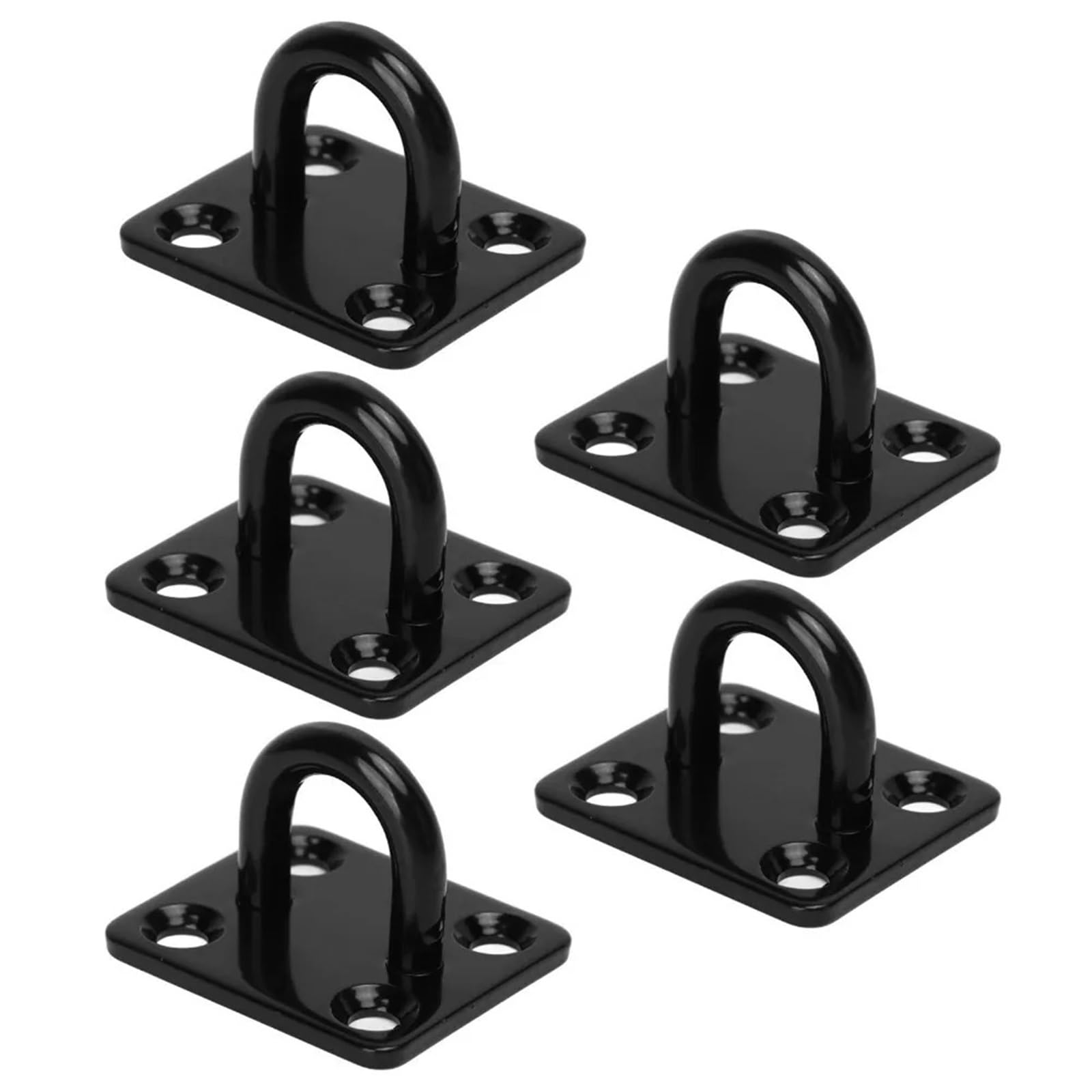 Ucygor 6Mm Eye Plate 8Pcs Ceiling Hook Stainless Steel Reinforced Load Bearing Buckle Black Door Hanging Wall Mount For Wall Ceiling Hanging(6Mm)