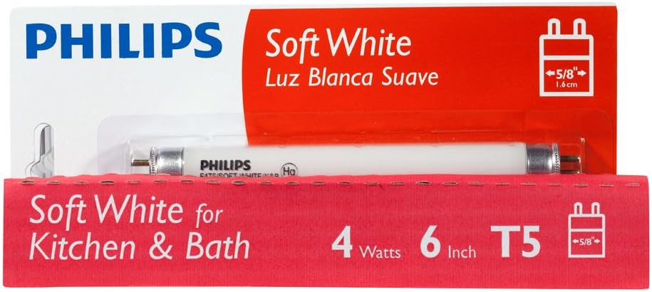 Philips 392183 Linear Fluorescent 4-Watt 6-Inch T5 Soft White Light Bulb