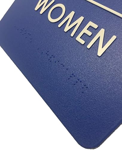 Miniatura 3 de Hecho en Estados Unidos  Señales de baño para hombres y mujeres, compatibles con la ADA, para oficinas, negocios y restaurantes, colores negro,