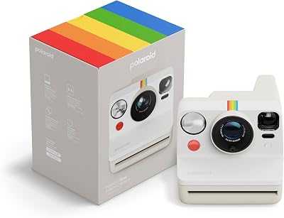 Polaroid - Now Generazione 3 - Fotocamera istantanea - Bianco (9155) | Autofocus a due lenti, ricaricabile USB-C, compatibile con I-Type e 600 film, autoscatto e doppia esposizione