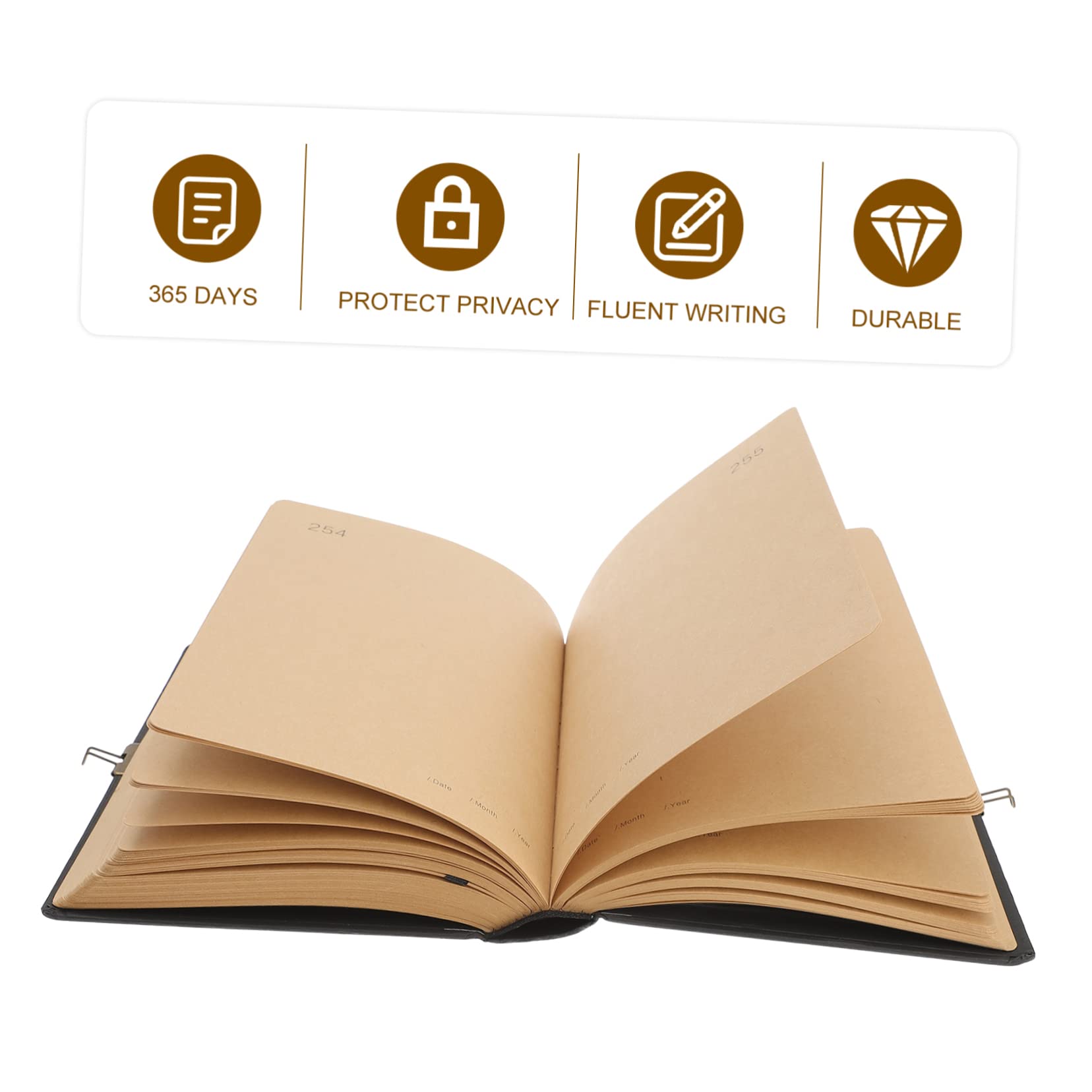 Diario Personale con Lucchetto, Quaderno Portatile in Carta per Scrittura Creativa, Ufficio e Scuola, 365 Giorni Stili multipli