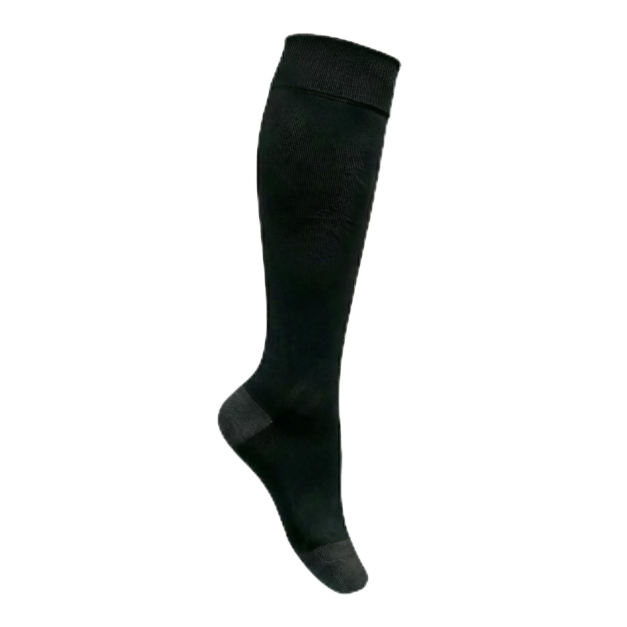FitLegs - Life Compression Socks - 14-17mmHg for Work, Travel, & Pregnancy DVT Prevention - Unisex, Small, Black Contrast