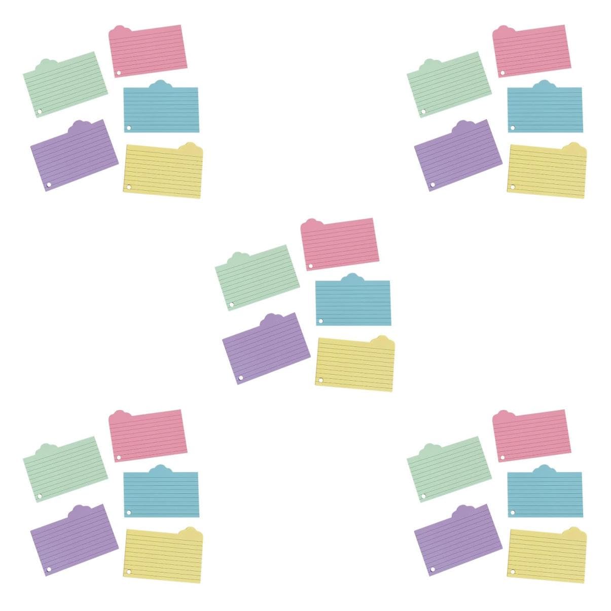 DOITOOL 5 Sätze Vokabelheft Aus Notizpapier Farbe Flashcard Leere Karten Materialien Mit Index Klebrig Studenten Farbig Lernen Revision Karteikarte Bunt Rosa Wolke Memo 125 Blätter * 5
