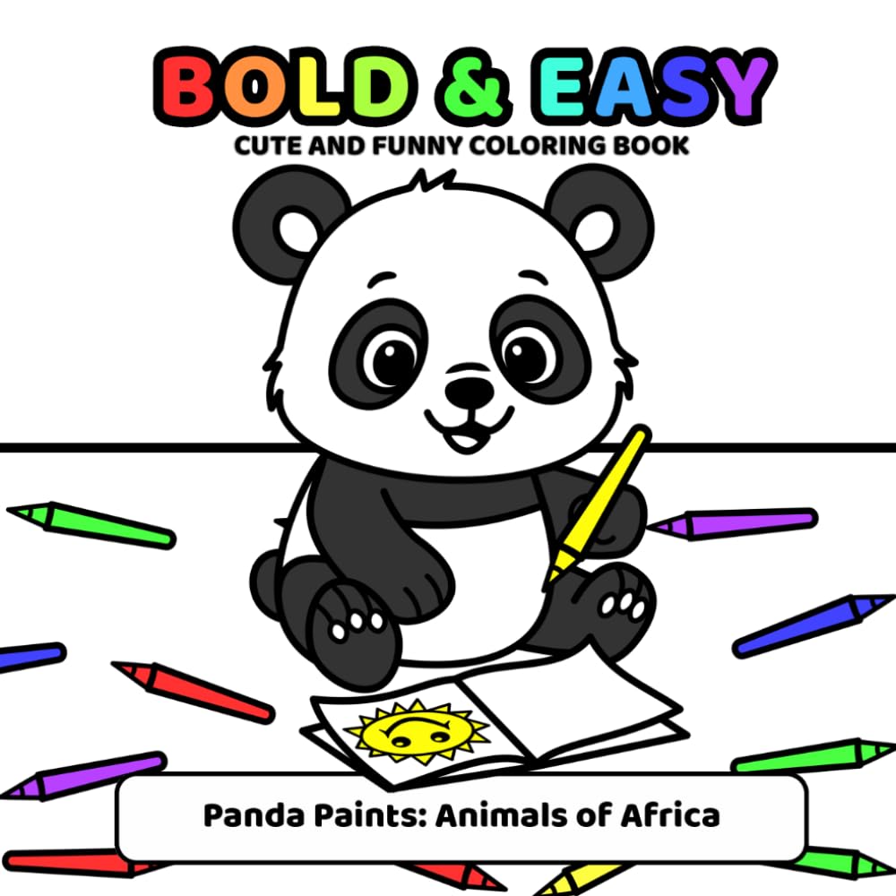 Bold & Easy Coloring Levels: Animals of Africa: Cute and Funny Coloring Book