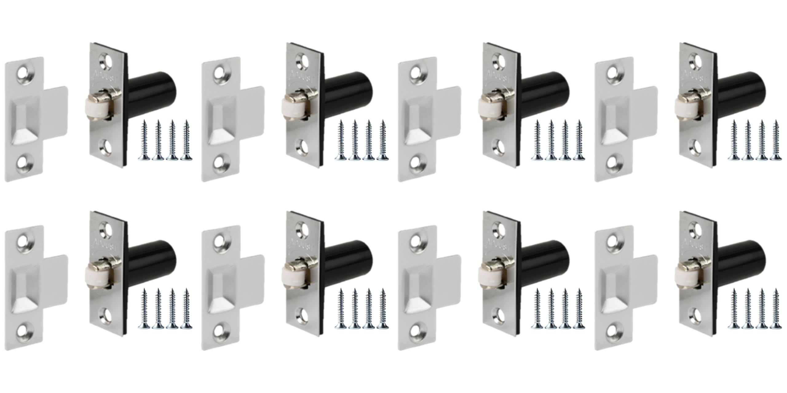 HANDLEZONE® 8 Pack Adjustable Roller Catch, Spring Loaded Ball Latch, for Internal Doors - Nickel Plated