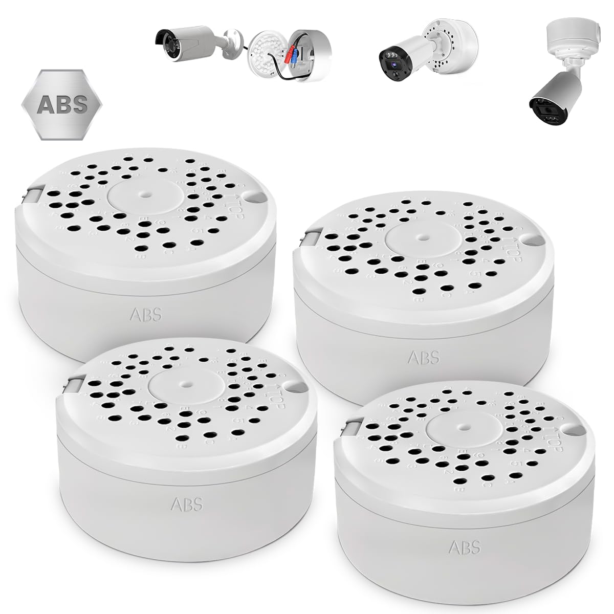 【ABS IP54 Waterproof】 Universal Camera Junction Box Waterproof Mounting Brackets for Bullet Cameras CCTV Security Camera Junction Boxes