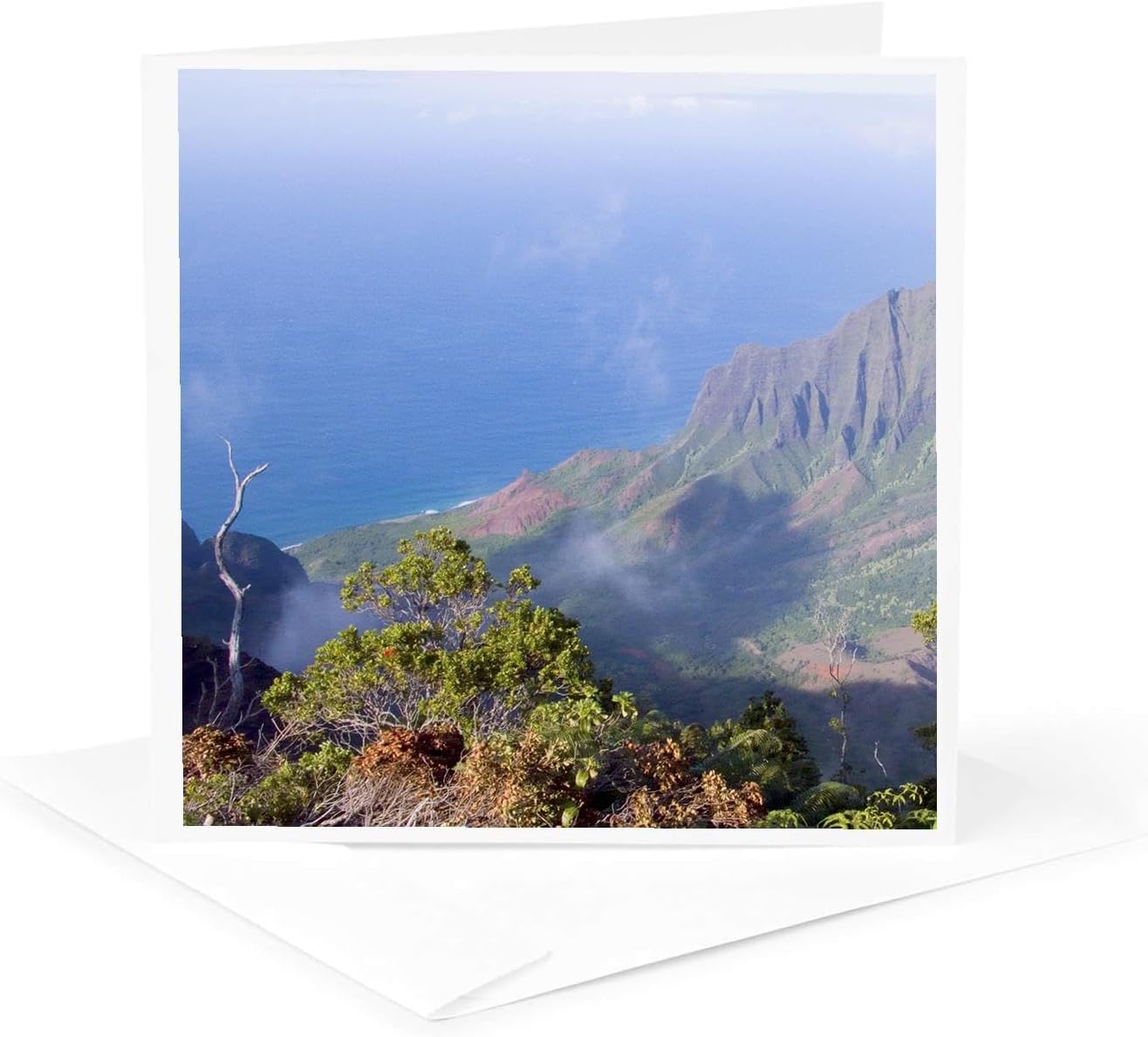 3dRose Greeting Card - Kalalau Lookout, Kokee State Park, Kauai, Hawaii - US12 DPB1149 - Douglas Peebles - Hawaii