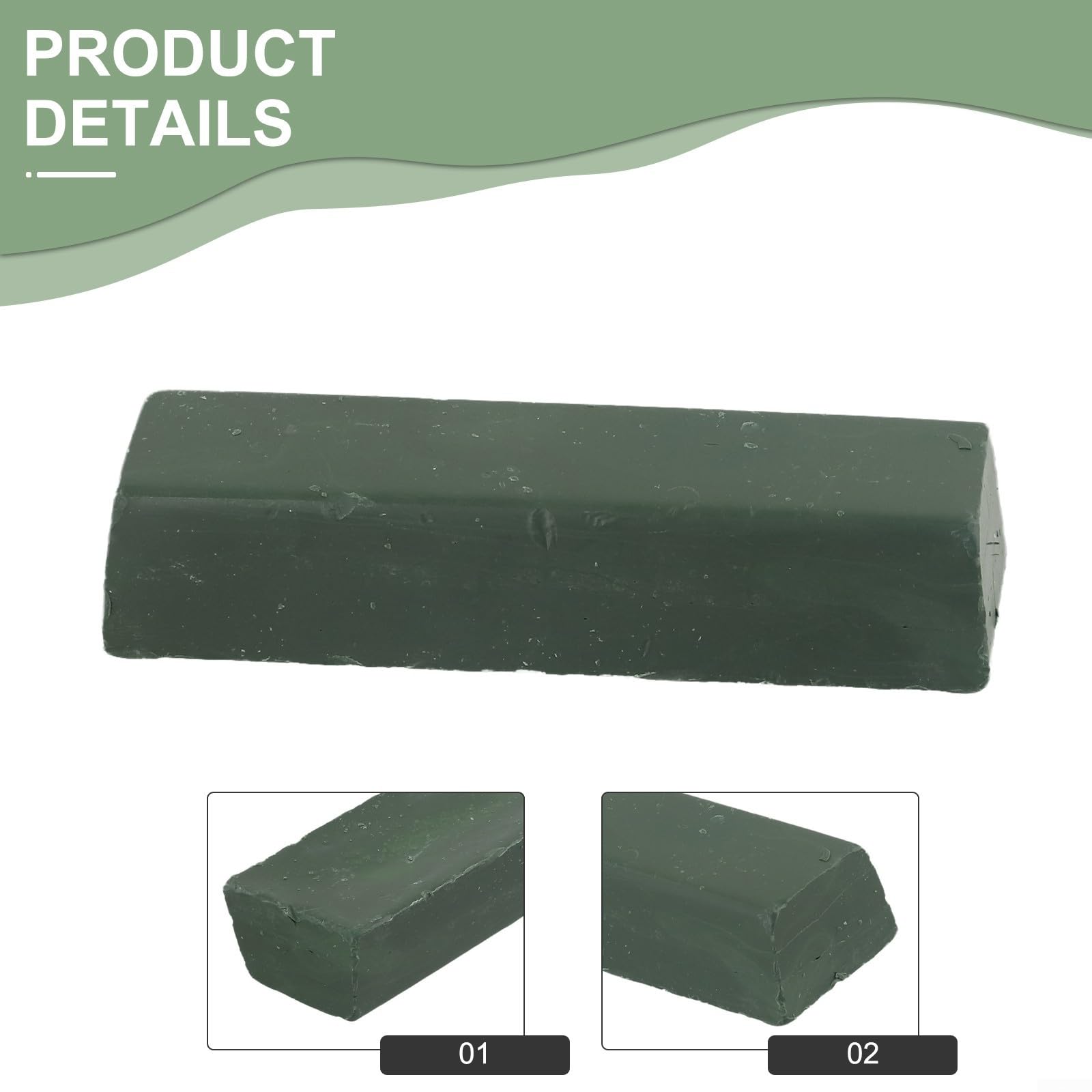 Pasta de pulido verde para cera de pulido de metal, compuesto abrasivo de 112 x 34 x 25 mm, para acero inoxidable, cobre, aluminio, paquete