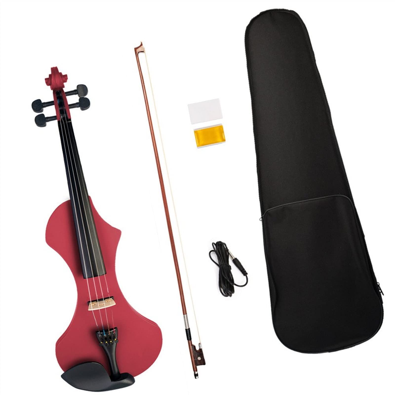 Violinen Elektrische Violine 4/4 Geigen-Set Mit Elektrischer Violine Aus Massivholz + Kolophonium + Bogen + Audiokabel + Geigenkoffer (Color : 3)
