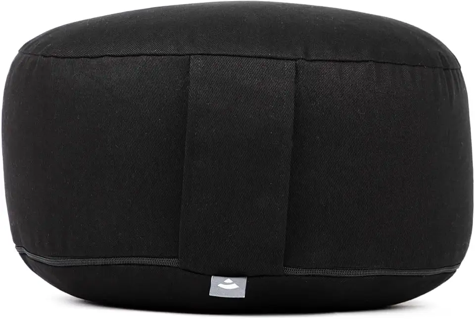 Halbe Taufe: Intensive Hüftöffnung 5 Bodhi Meditationskissen Rondo ECO | Yogakissen mit Bio Dinkelfüllung | Bezug aus 100% Baumwolle | Waschbarer Bezug mit praktischer Trageschlaufe | Höhe 20 cm (schwarz)