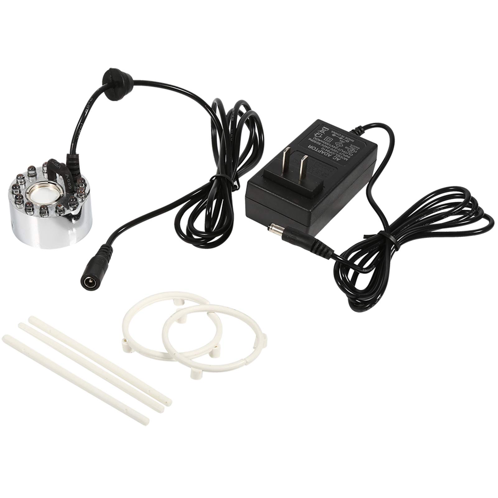 Aluminum Mist Maker Water Fountain Pond Fogger Air Humidifier Atomizer Mini Fog Machine with 12 Color Changing LED Lights(#3)