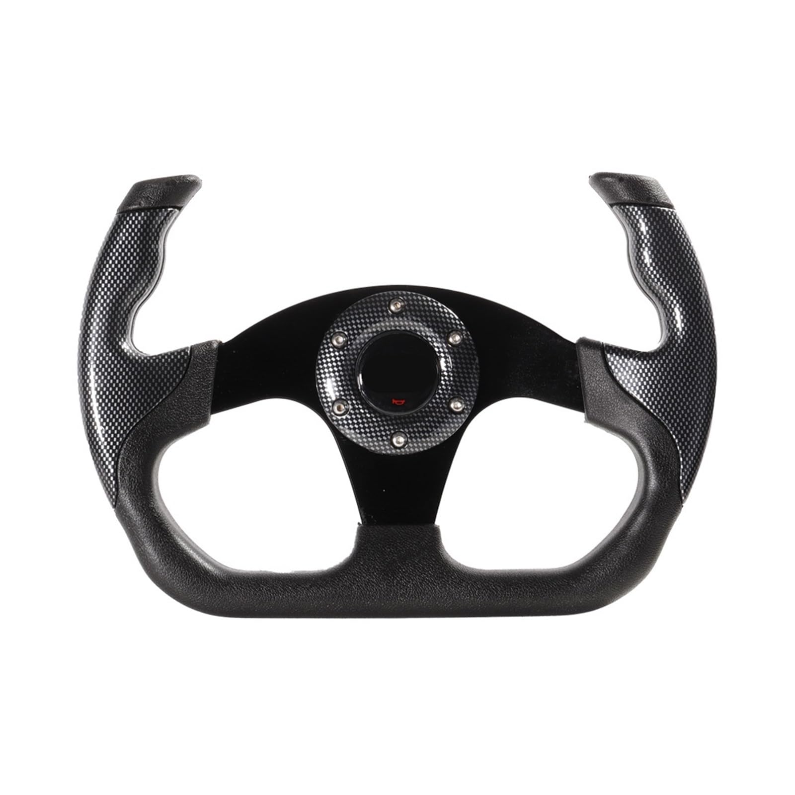 Shuogoufeng Store Volante deportivo de carreras, 13 pulgadas, 330mm, plano, tipo D, Universal, PCD = 70mm ejes de volante(Carbon Look)