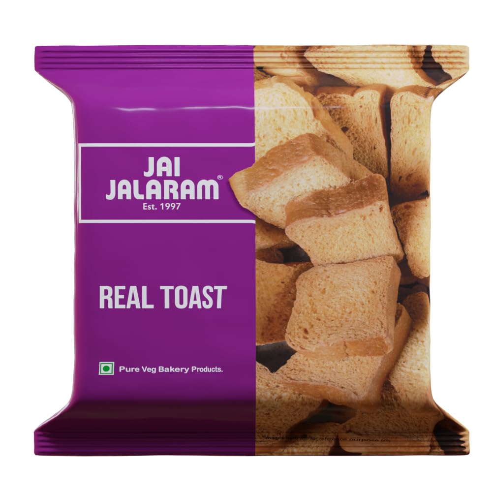Jai Jalaram Premium Real Toast | Wholesome Rusk and Crunchy | Perfect for Breakfast & Snack | Freshly Baked | Authentic Taste with Nutritional Goodness- Pack of 1