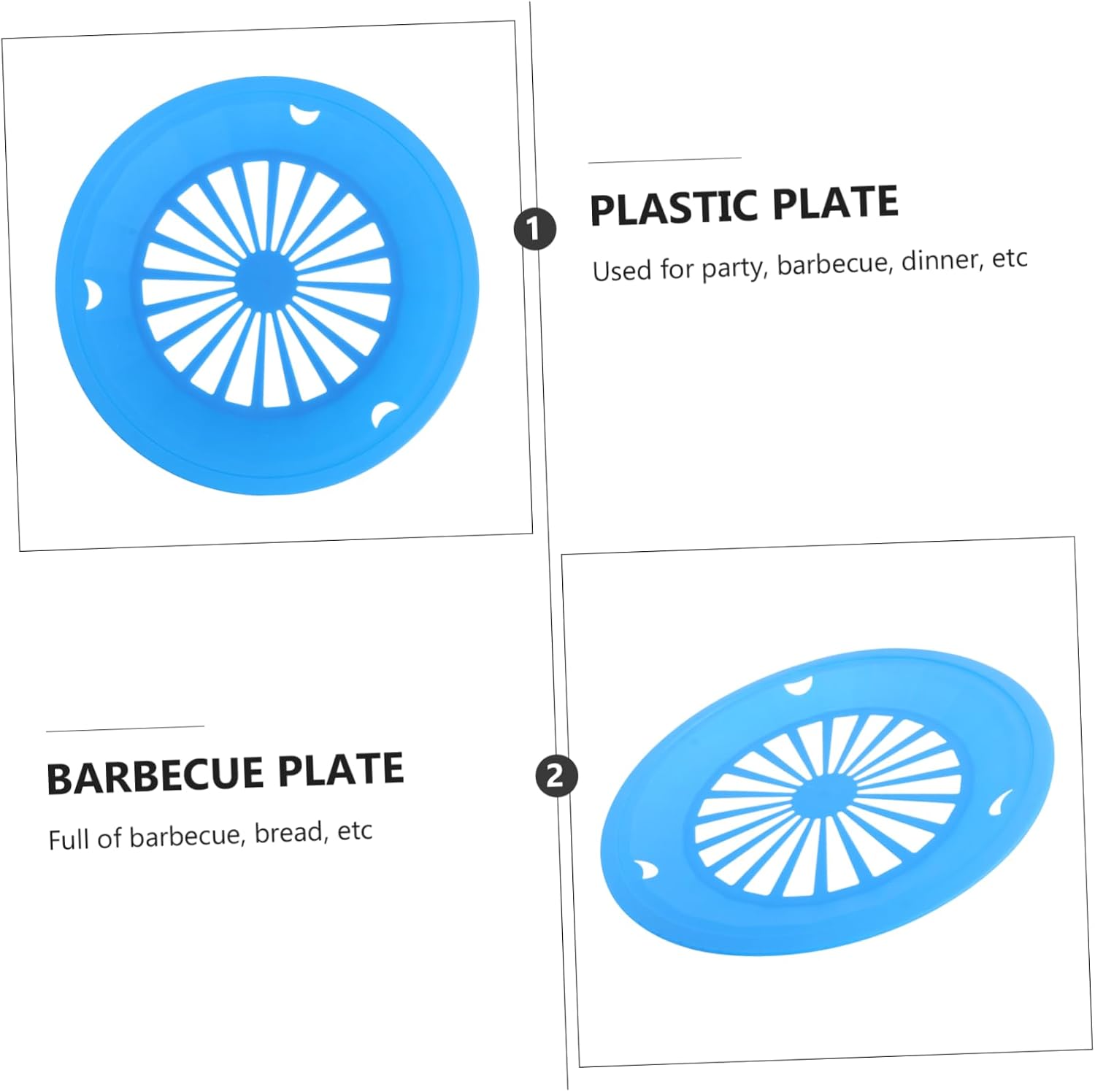 10Pcs Bbq Paper Plate Holder Plastic Lightweight Plate Tray for Camping