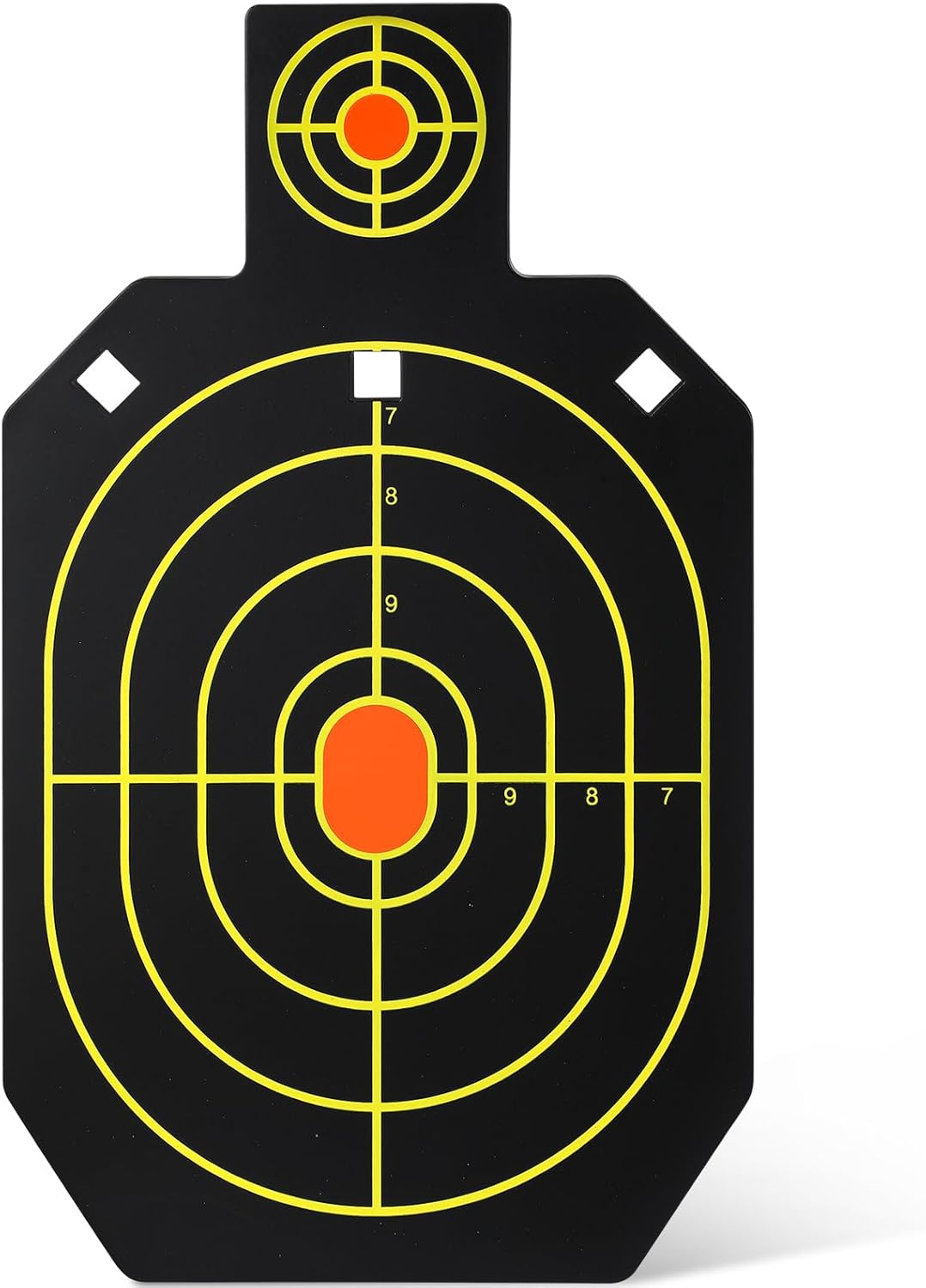 Lewtemi Steel Ar500 Shooting Target 3/8” Thicktorso Silhouette Steel Target with Bullseye & Scoring Rings, Laser Cut High Visibility Gong for Precision Shooting Practice, Pistol & Rifle Rated