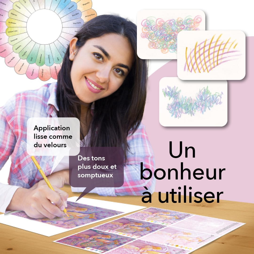 Castle Art Supplies Set de Crayons de Couleur Pastels | 48 Somptueuses Teintes plus Douces | Pour les Professionnels et Artistes Adultes | Protégés et Ordonnés dans une Boîte de Présentation
