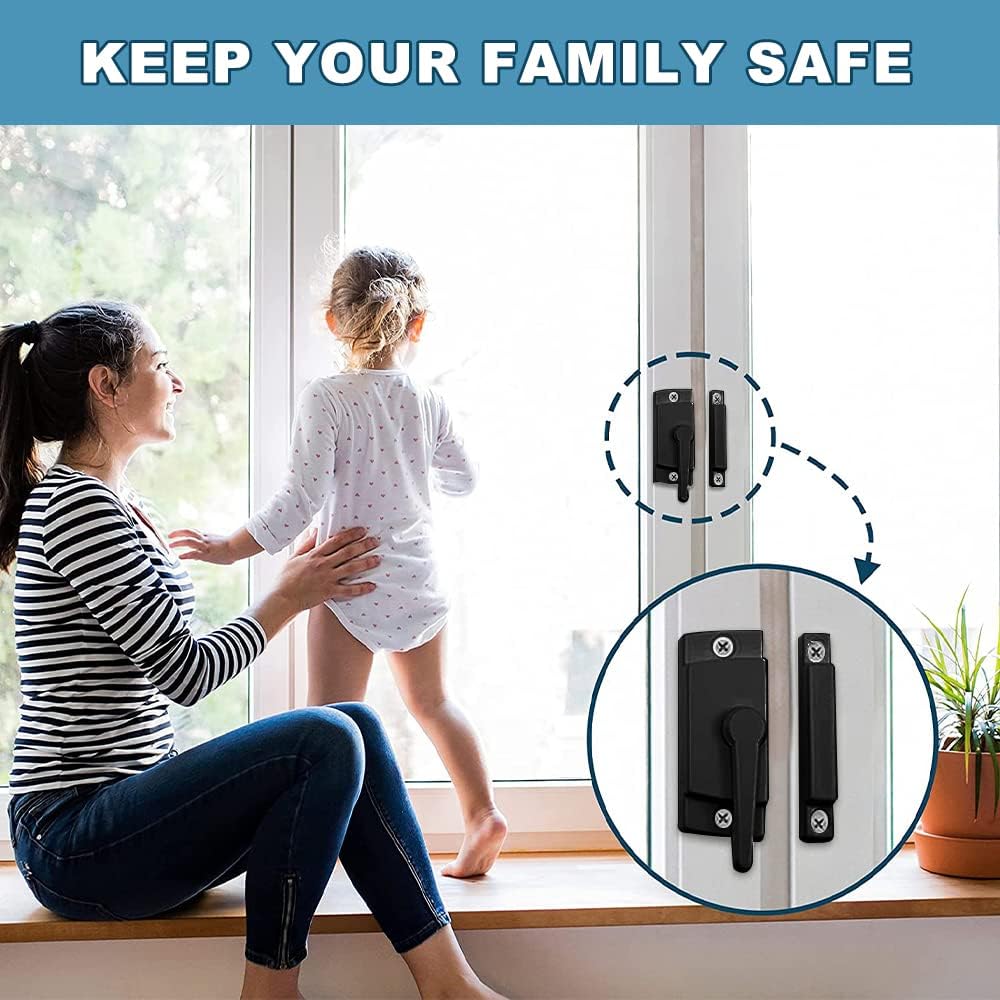 Window Sash Locks and Keeper ZUONAI 4 Pack Solid Metal Vinyl Window Sash Locks for Double Hung Window Latch Lock Replacement Security for Vertical and Horizontal Sliding Windows