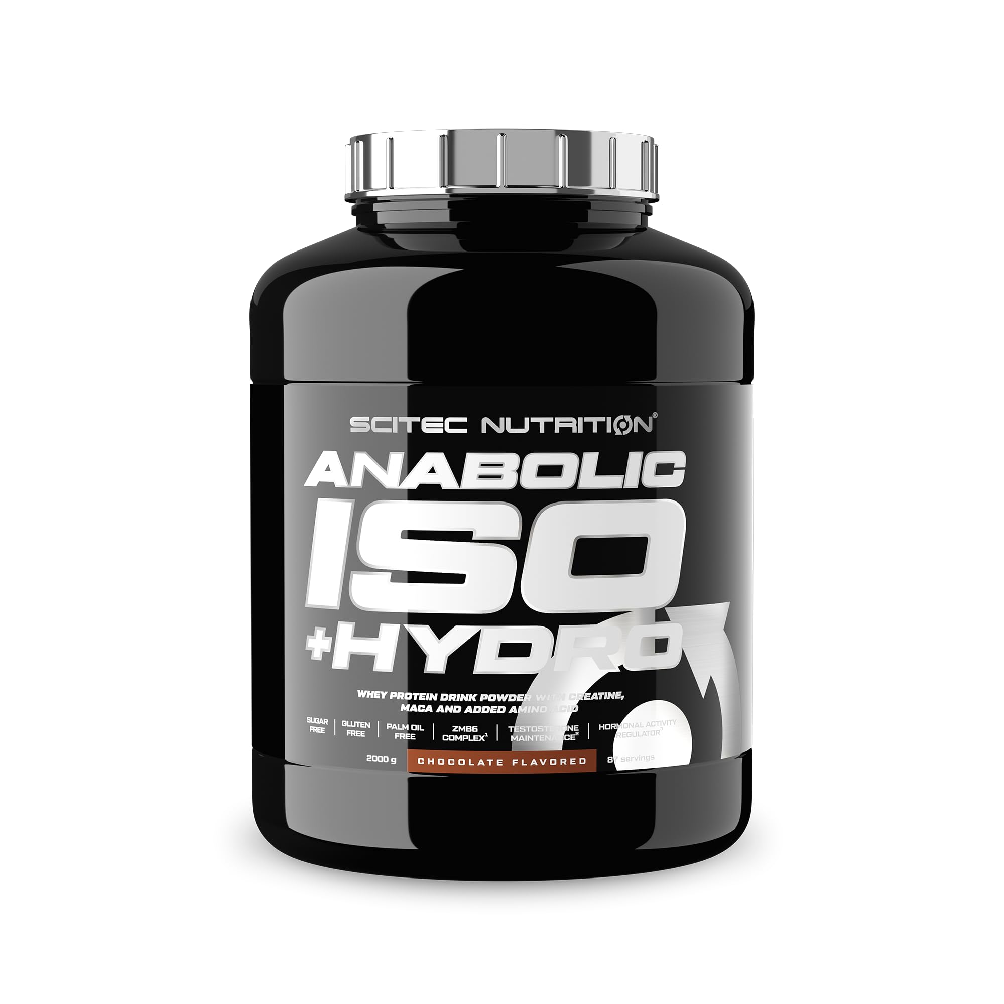 Scitec Nutrition Anabolic Iso+Hydro - Sieroproteine in polvere con creatina | Isolato e idrolizzato - Con maca e aminoacidi - ZMB6 con zinco per livelli normali di testosterone - 2000 g, Cioccolato