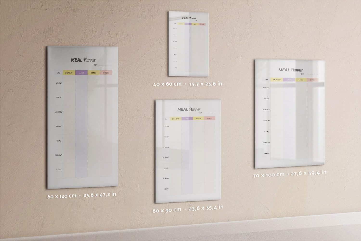 Lavagna Magnetica in Vetro con Accessori | Include Magneti Potenti, Pennarello e Gomma | Casa, Ufficio, Scuola e Creatività - 60x40 - Agenda settimanale