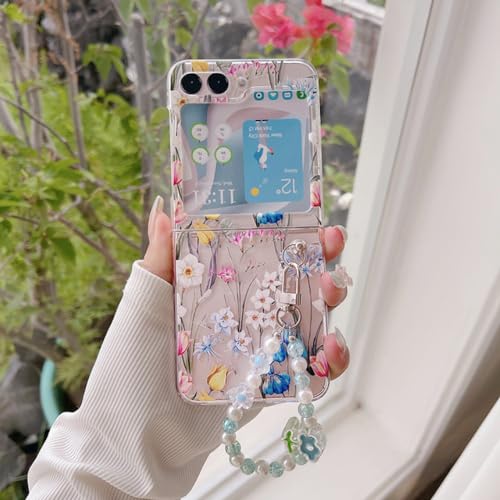 Coque Samsung Z Flip 5 antichoc plastique rigide transparent avec poignée au dos