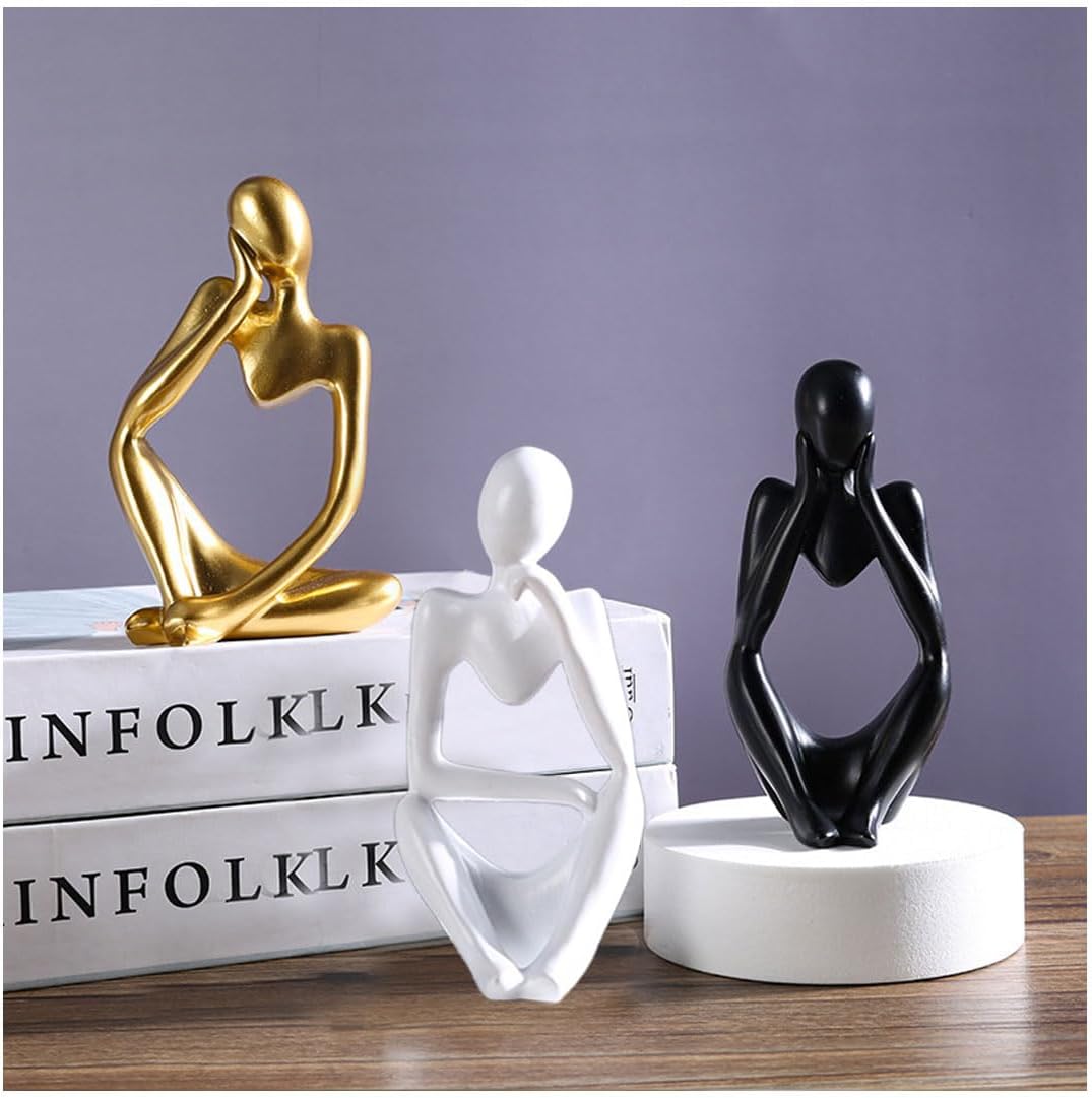EGEN Thinker Statue Set Of 3,Abstract Art Sculpture For Home & Office Decor,Premium Feel Resin Craft,Ideal For Room,Kitchen,Bedroom,Living Room,Gift For Holidays