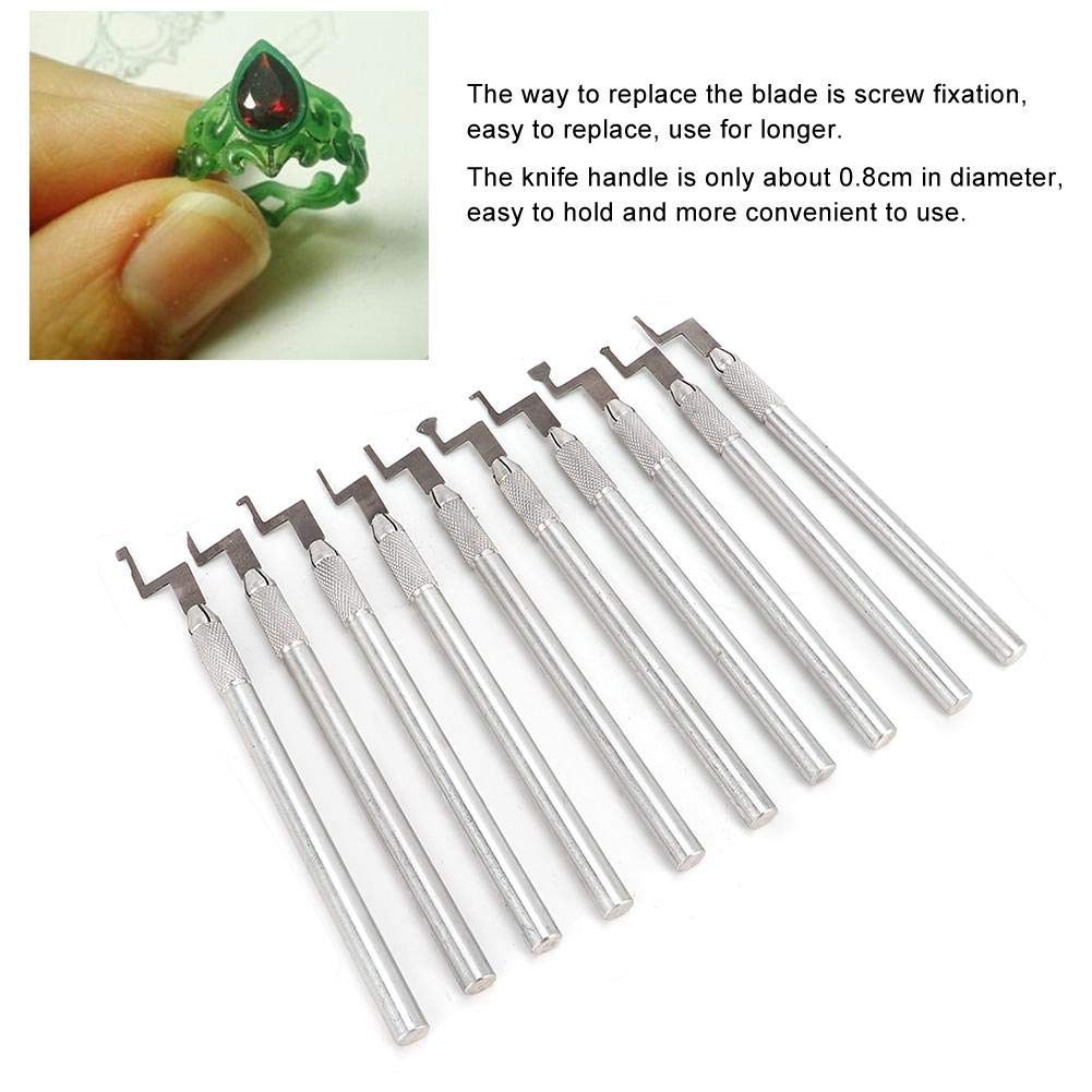 Juego de herramientas de talla de joyas de 10 piezas, pluma de grabado de metal de talla de cera DIY, herramienta de fabricación de joyas para artesanías y joyerías