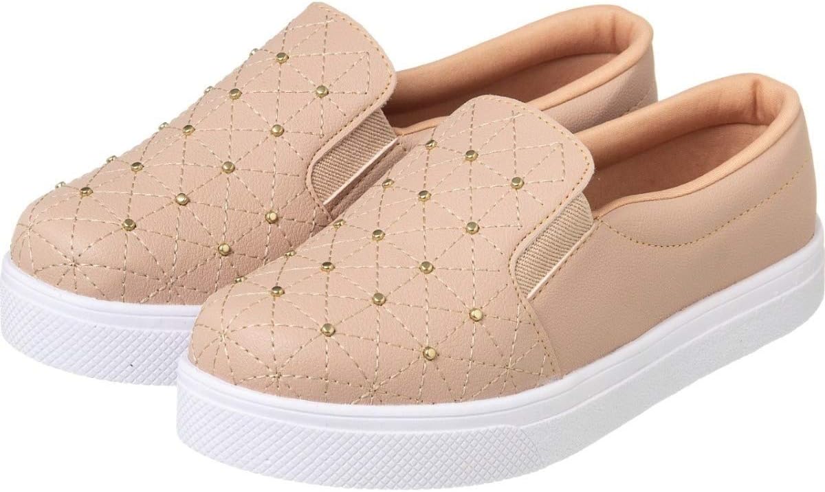 Tênis Slip On Nude Costurado | Amazon.com.br