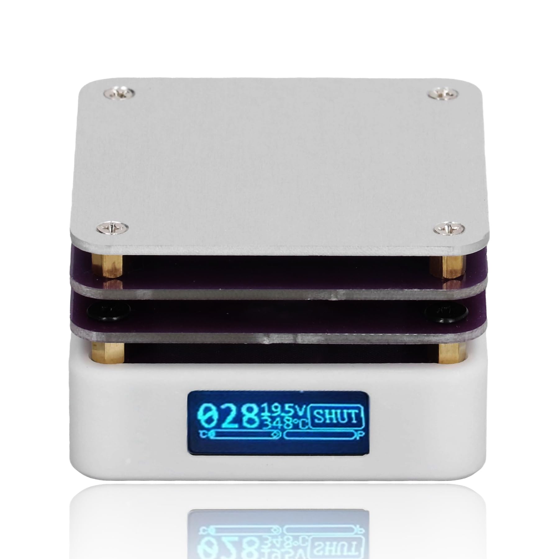 LOCADENCE PD65W 20V 3.25A Soldering Hot Plate, 2.2X2.2in LED Microcomputer Electric Preheat Soldering Station, Welder Hot Plate Rework Heater Lab Plate with Organic Light Emitting Diode Screen Display