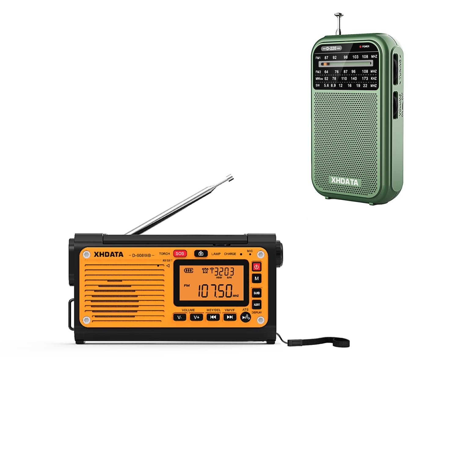 Radio Portable Radio a Pile Survie Radio Portable Urgence Radio Générateur à Manivelle avec Charge Solaire Alarme SOS avec Lampe de Poche