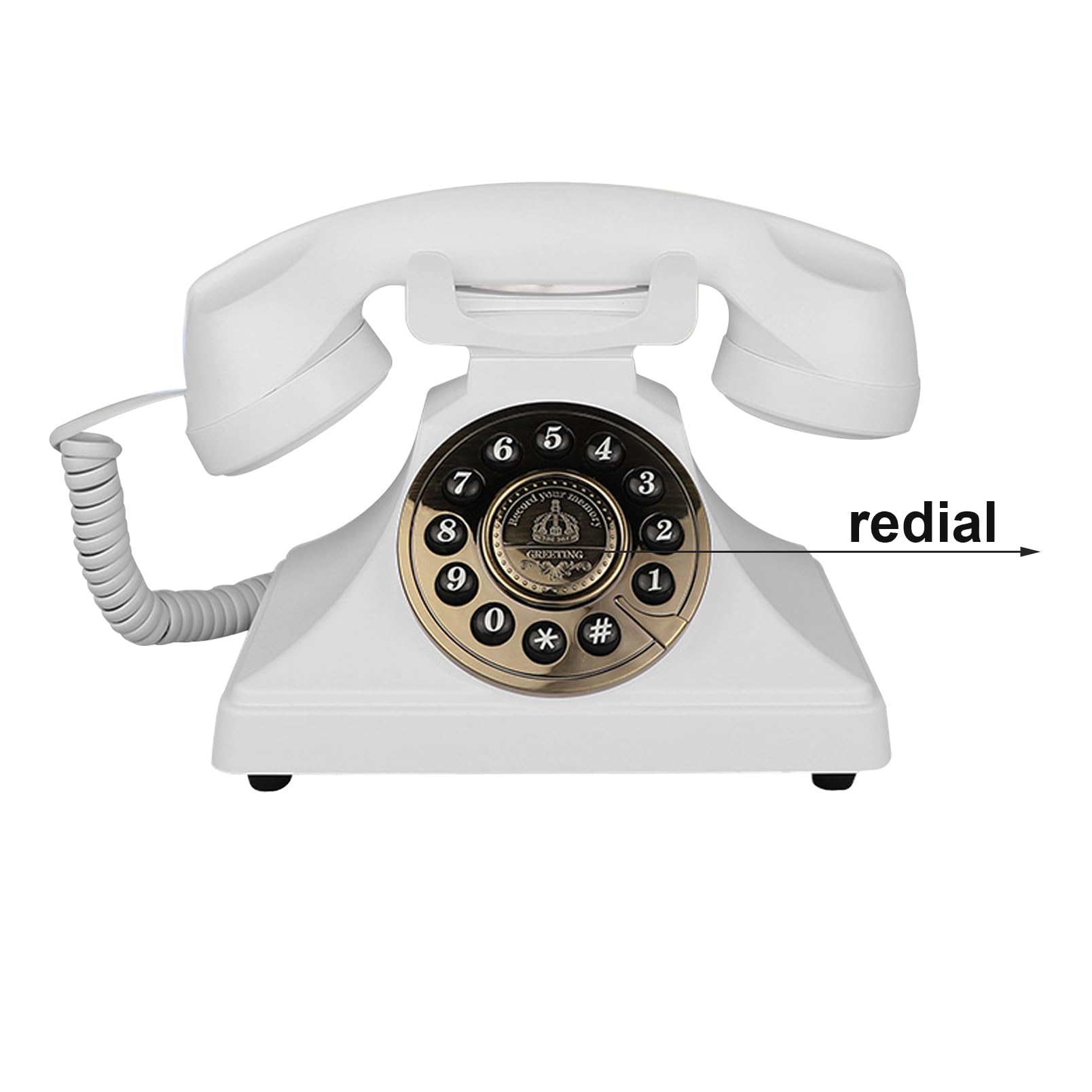 Teléfono Vintage Blanco, teléfonos fijos Retro con Cable para el hogar, teléfono de Escritorio de una Sola línea con Timbre Fuerte para Personas Mayores, teléfonos Antiguos clásicos para Oficina