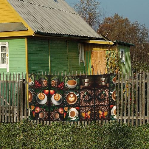 MINDBBDFJ Coffee Collage-1 Print Banners And Signs For Outdoor/Indoor,Personalized Banner Customizable Parties Halloween Banner (180x90cm)4
