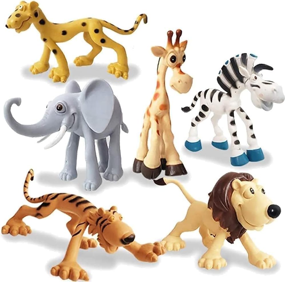VERAT Action Toy Figures | Jungle, Cartoon, Wild Animal Toys | Figure Playing Set for Kids (Animal Set, 53)
