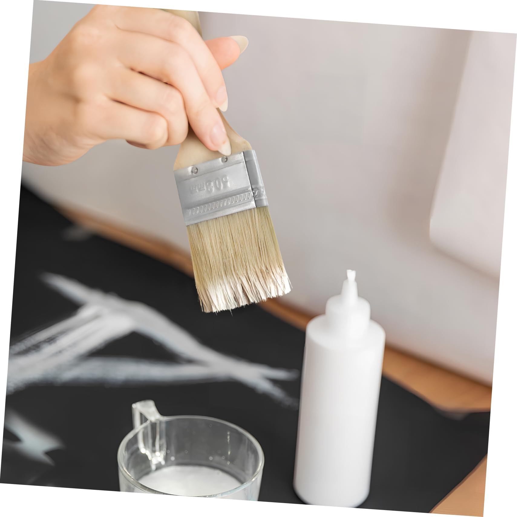 Pinceau Plat à Peinture à Manche Bois Épais, Lot de 30