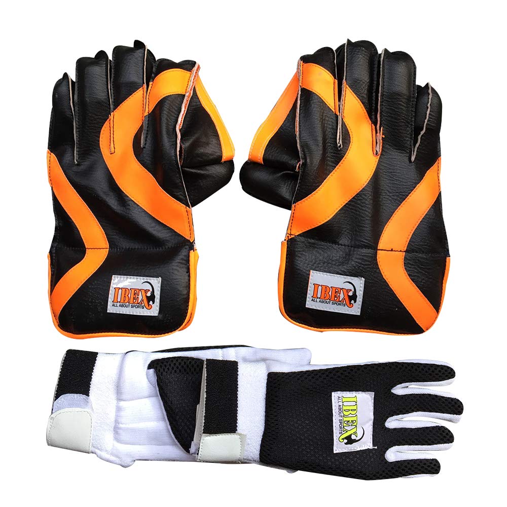 Ibex Practice Wicket Keeping Gloves Combo with Black Inner Gloves Wicket Keeping Gloves (Men, Orange, Black) (B07P74Q9W1) Amazon Price History, Amazon Price Tracker