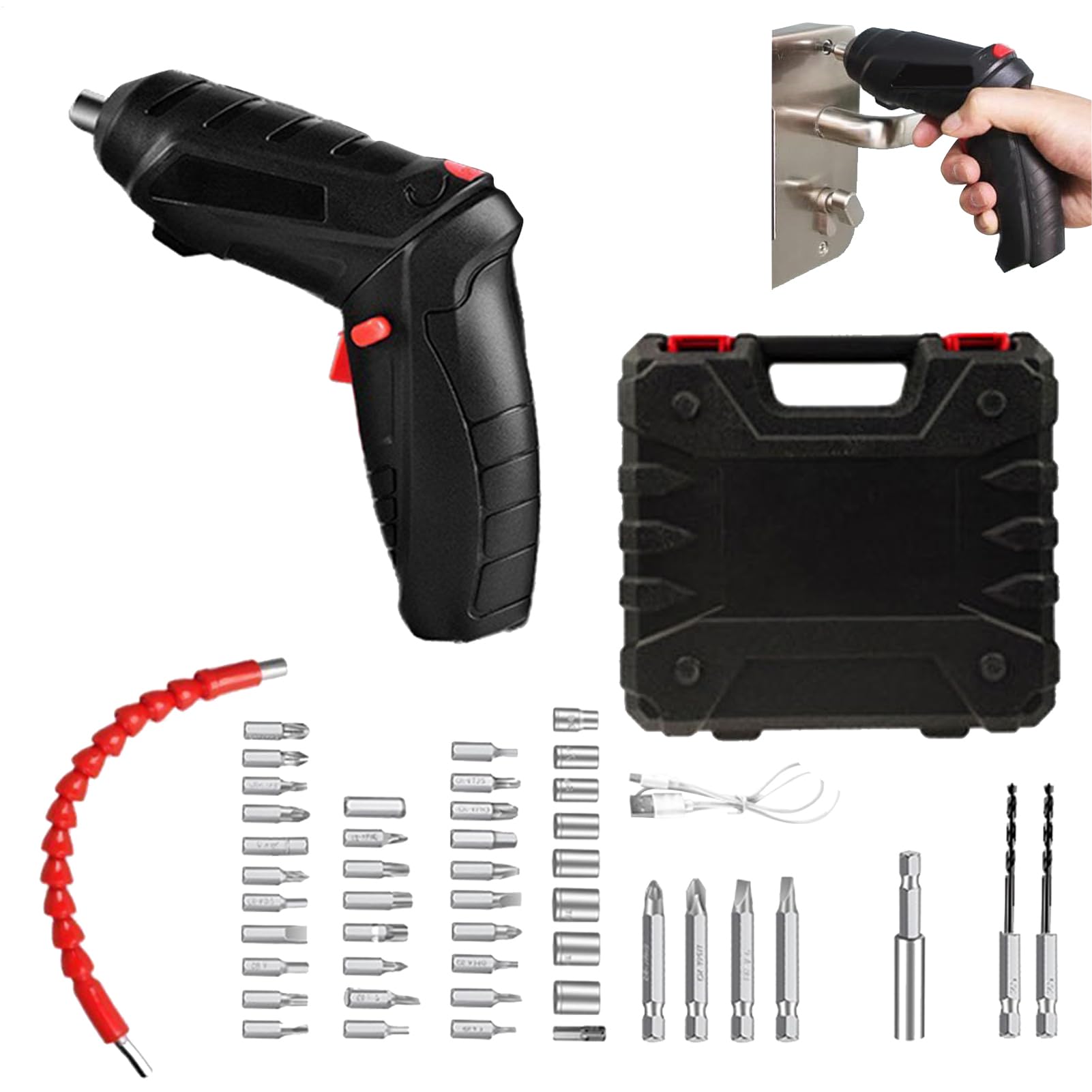 Ensemble de tournevis de charge USB avec kit rotatif électrique sans fil