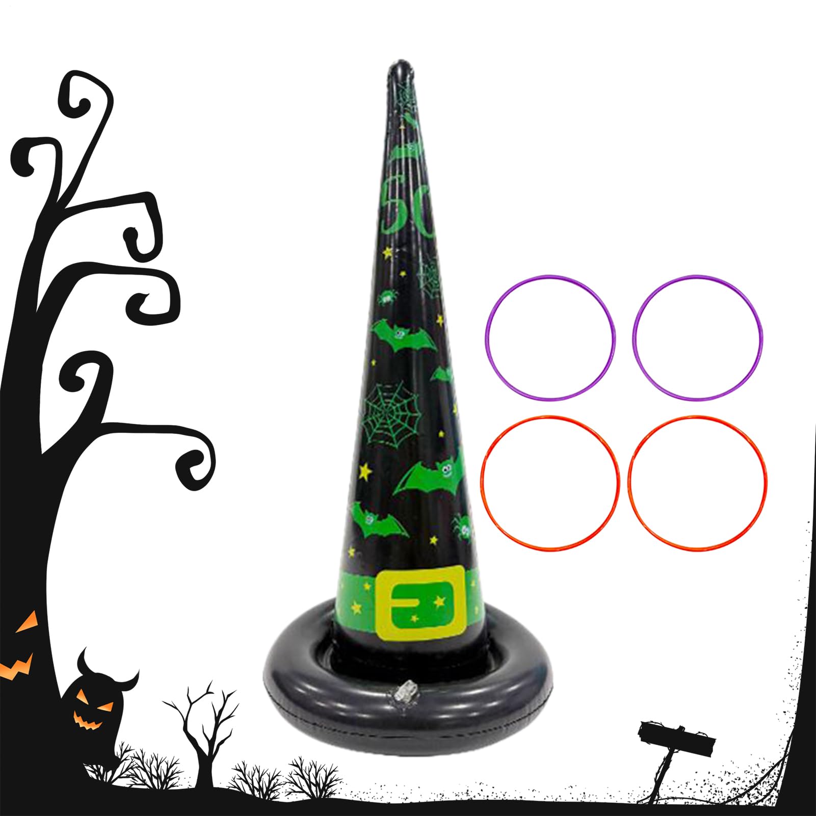 Jeu De Lancer D'Anneaux Halloween pour,avec 4 Anneaux De Lancer Jouets Amusants d'halloween - Jouet De Projection pour Adultes Fête,pour Garçons Filles Adultes Adolescents Famille