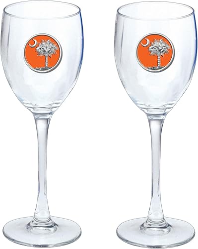 Miniatura 35 de Heritage Pewter Texas Tech Red Raiders - Juego de 2 copas de vino de copa de 12 onzas, vidrio de peltre elaborado por expertos