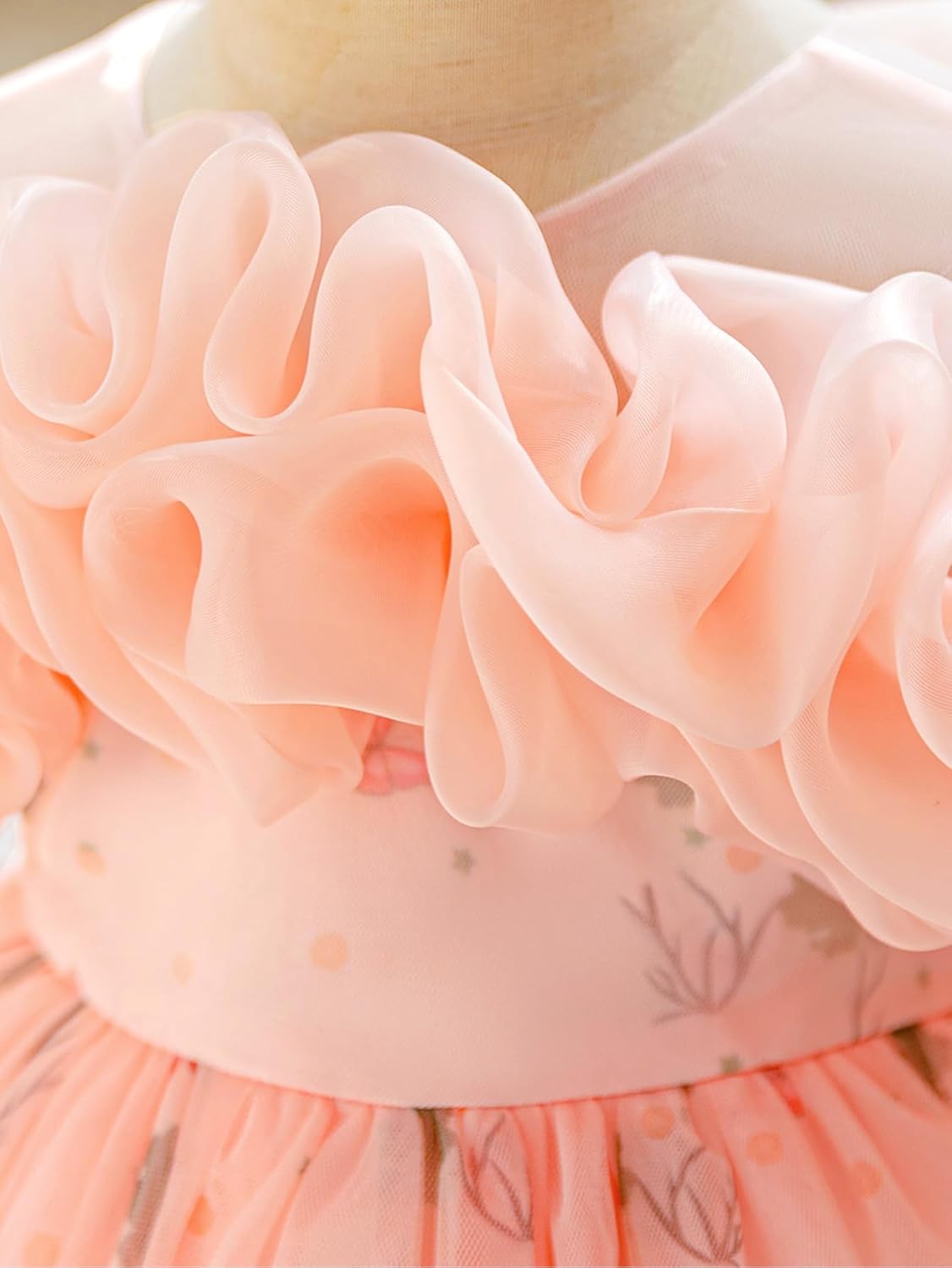 Girl Flower Dress Flower Design Princess Wedding Dress for Toddler and Baby Girl - Image 6